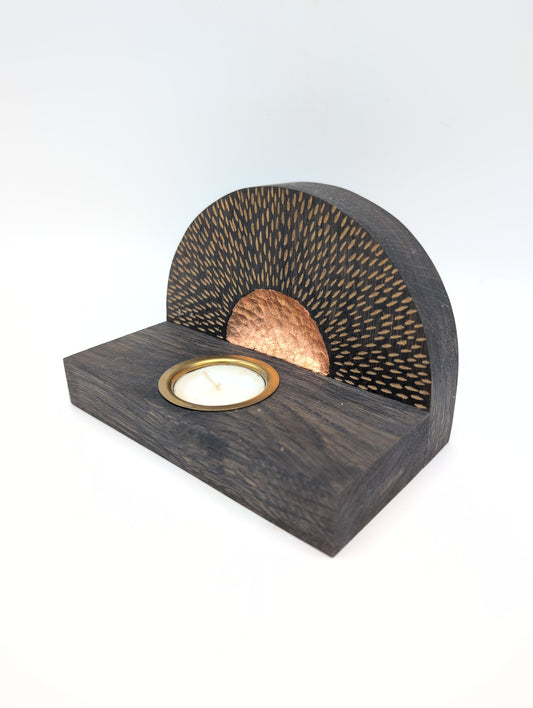 Oak tealight holder