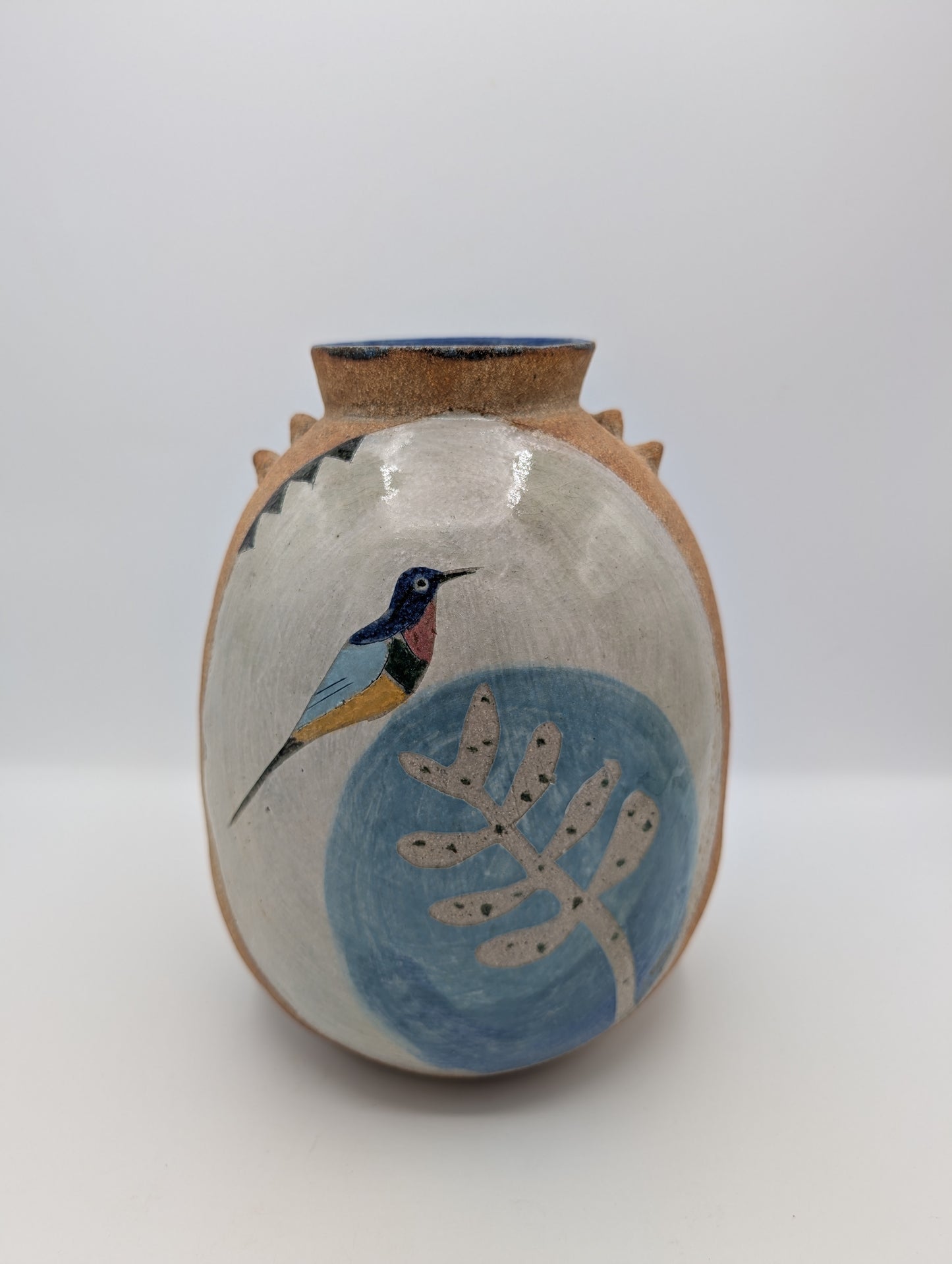 Sunbird and Cactus Vase