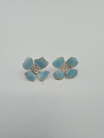 Enamel hydrangea studs