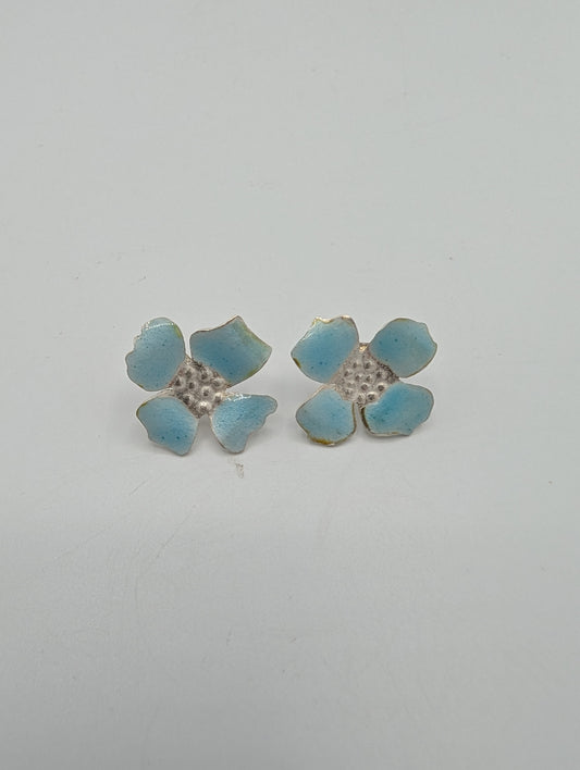 Enamel hydrangea studs