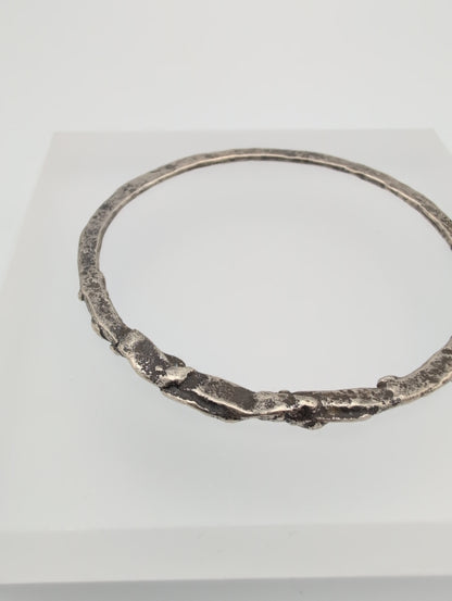 Zero-waste oxidised silver bangle