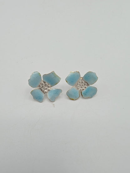 Enamel hydrangea studs