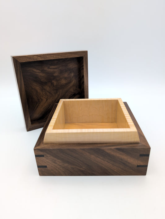 English walnut trinket box