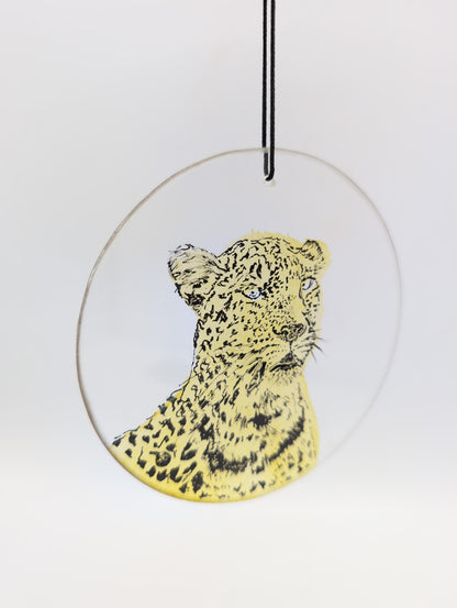 Mini glass painting - leopard