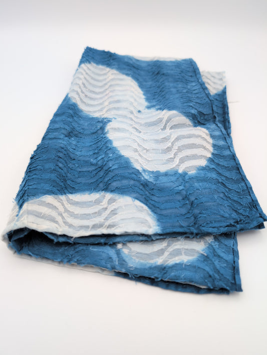 Small cotton indigo scarf